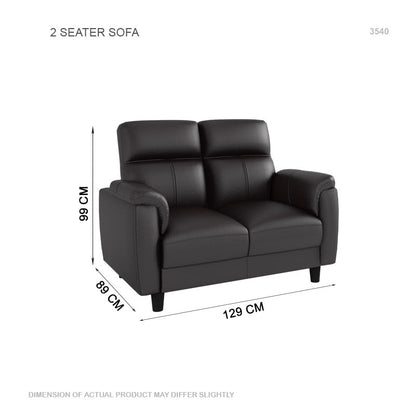Helen Half Leather Cowhide 2 Seater Sofa
