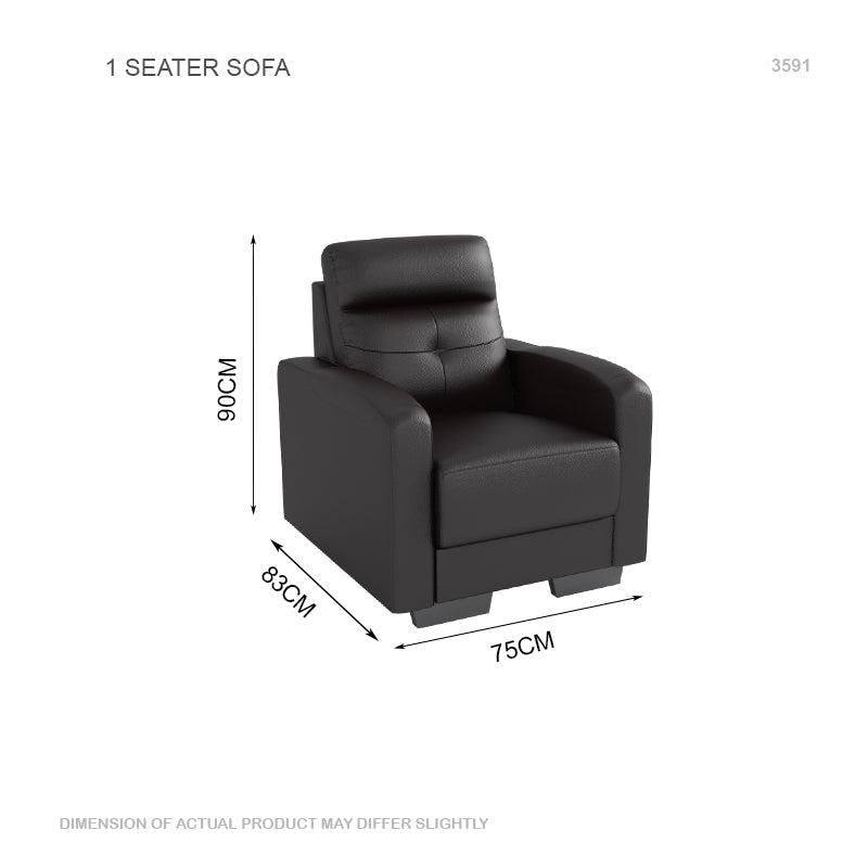 Kaylee Half Leather 1 Seater Sofa