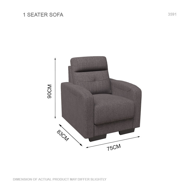 Kaylee Fabric 1 Seater Sofa