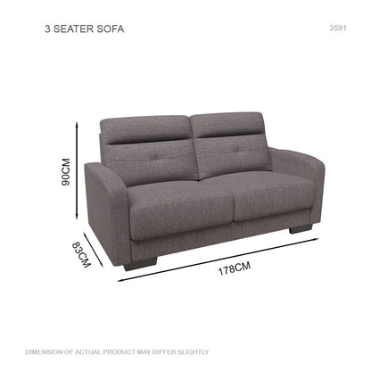 Kaylee Fabric 3 Seater Sofa