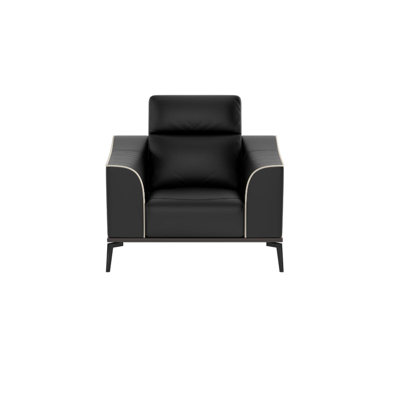 Gianna Half Leather Cowhide 1 Seater Sofa