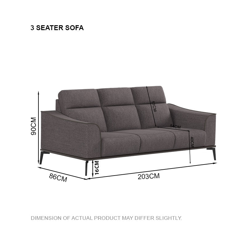 Gianna Fabric 3 Seater Sofa