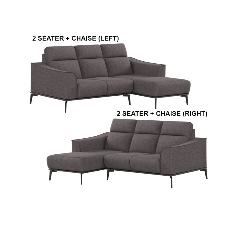 Gianna Fabric 2 Seater With Chaise Sofa