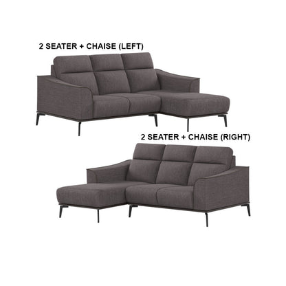 Gianna Fabric 2 Seater With Chaise Sofa