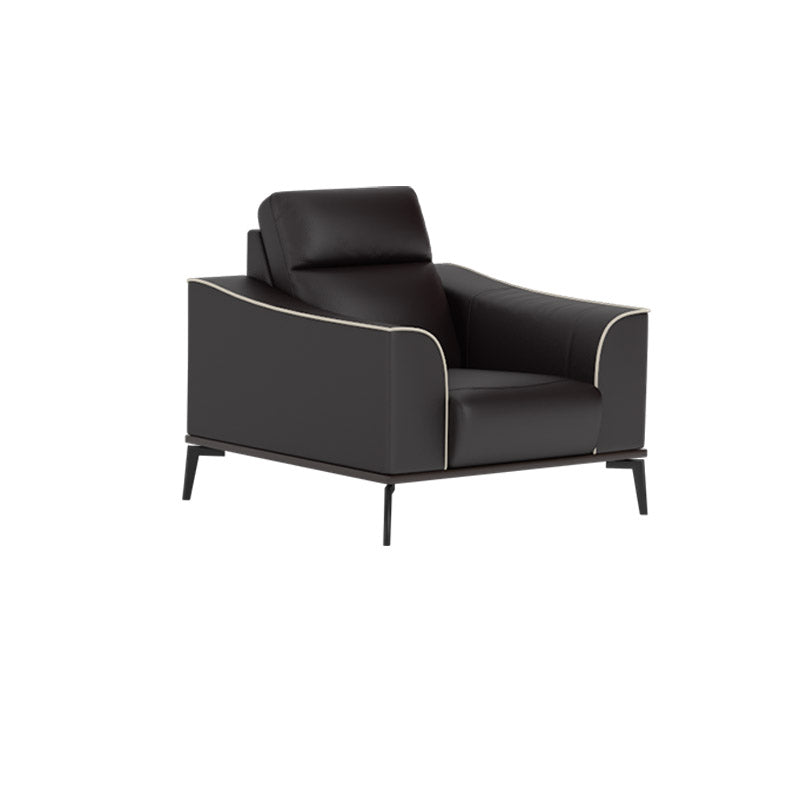 Gianna Half Leather Cowhide 1 Seater Sofa