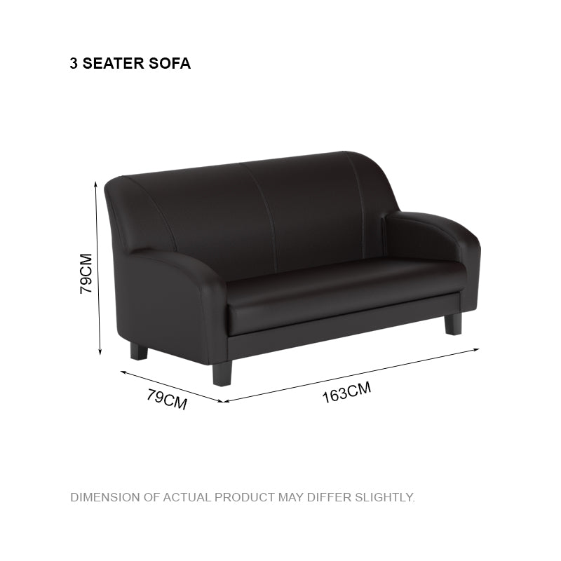 Ellie Faux Leather 3 Seater Sofa