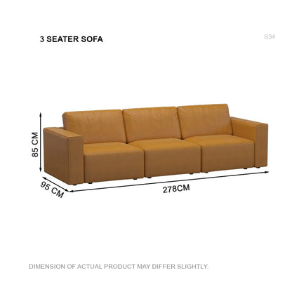 Jade Leathaire 3 Seater Sofa