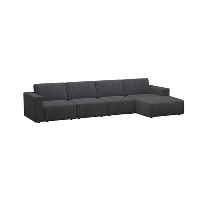 Jade Fabric 3 Seater With Chaise Sofa