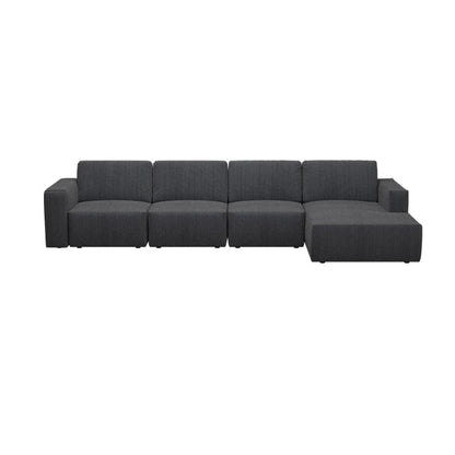 Jade Fabric 3 Seater With Chaise Sofa