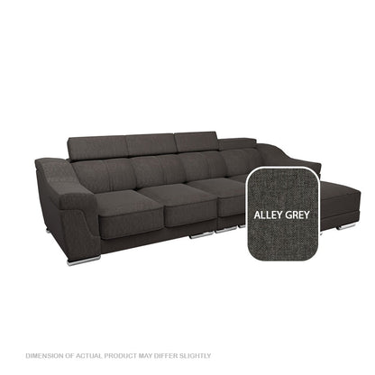 Lyla Fabric 3 Seater With Chaise Sofa