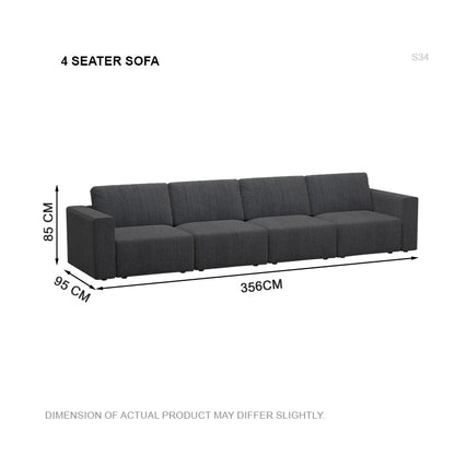 Jade Fabric 4 Seater Sofa
