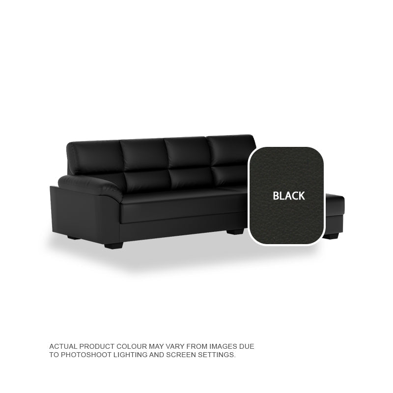 Londyn Faux Leather 3 Seater With Chaise Sofa