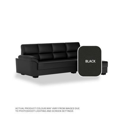 Londyn Faux Leather 3 Seater With Chaise Sofa