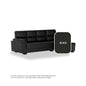 Londyn Faux Leather 3 Seater With Chaise Sofa