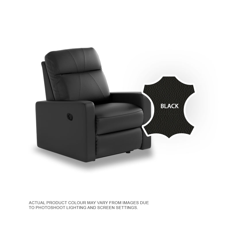 Naomi Half Leather Cowhide 1 Seater Sofa