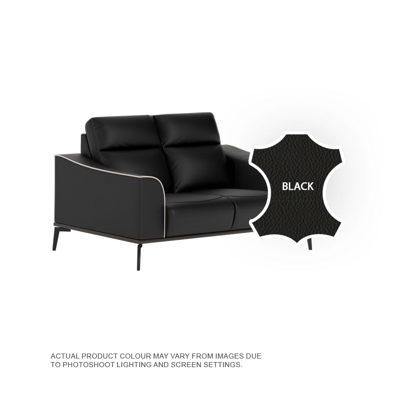 Gianna Half Leather Cowhide 2 Seater Sofa