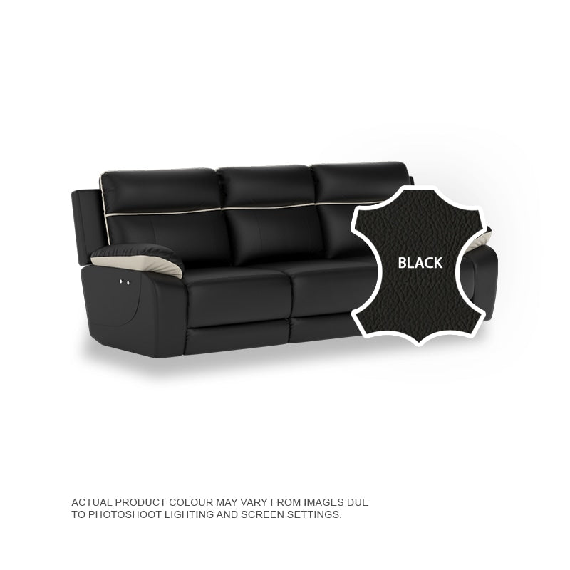 Nina Half Leather Cowhide 3 Seater Sofa