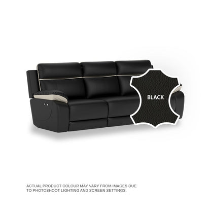 Nina Half Leather Cowhide 3 Seater Sofa