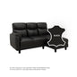 Helen Half Leather Cowhide 2 Seater With Chaise Sofa
