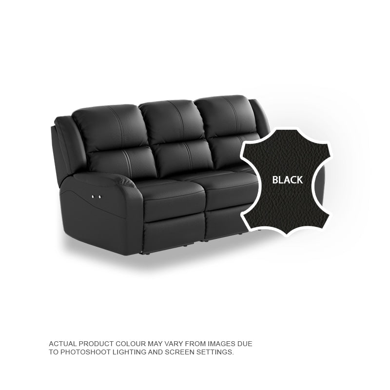 Alana Half Leather Cowhide 3 Seater Sofa