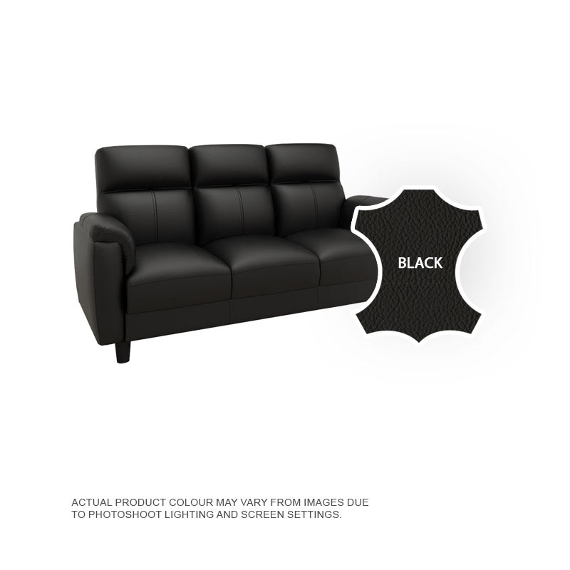 Helen Half Leather Cowhide 3 Seater Sofa