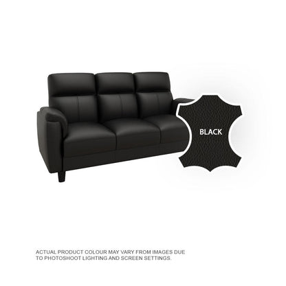 Helen Half Leather Cowhide 3 Seater Sofa
