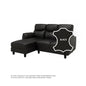 Helen Half Leather Cowhide 2 Seater With Chaise Sofa