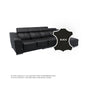 Lyla Half Leather Cowhide 3 Seater With Chaise Sofa