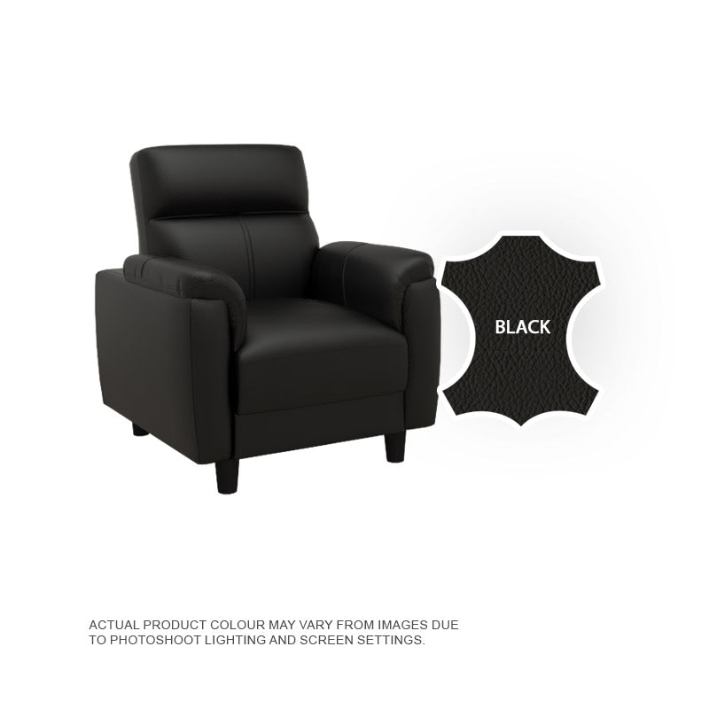 Helen Half Leather Cowhide 1 Seater Sofa