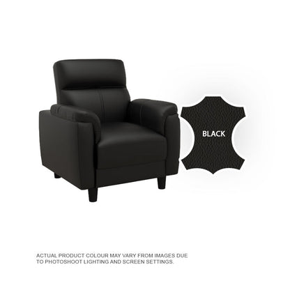 Helen Half Leather Cowhide 1 Seater Sofa