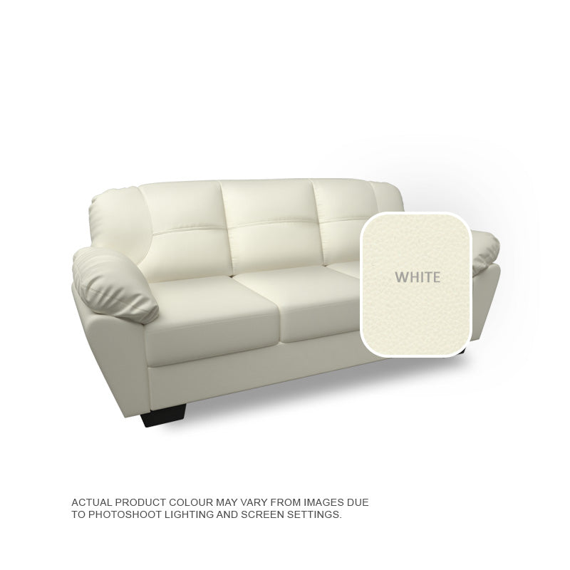 Adam Faux Leather 3 Seater Sofa