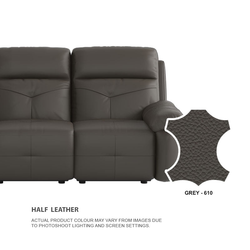 Taylor Half Leather Cowhide 3 Seater Sofa