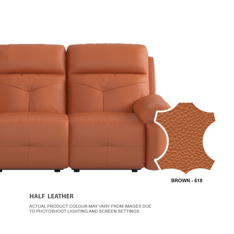 Taylor Half Leather Cowhide 2 Seater Sofa