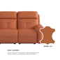 Taylor Half Leather Cowhide 3 Seater Sofa
