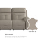 Taylor Half Leather Cowhide 3 Seater Sofa