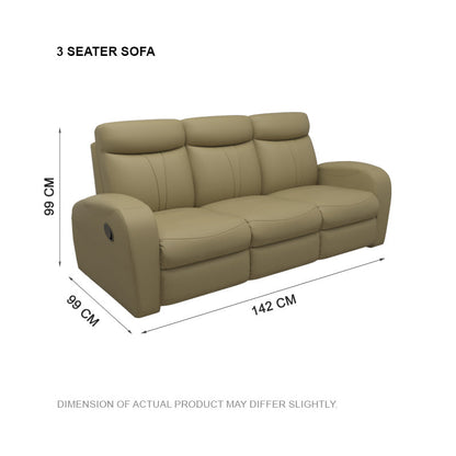 Alice Half Leather Cowhide 3 Seater Sofa