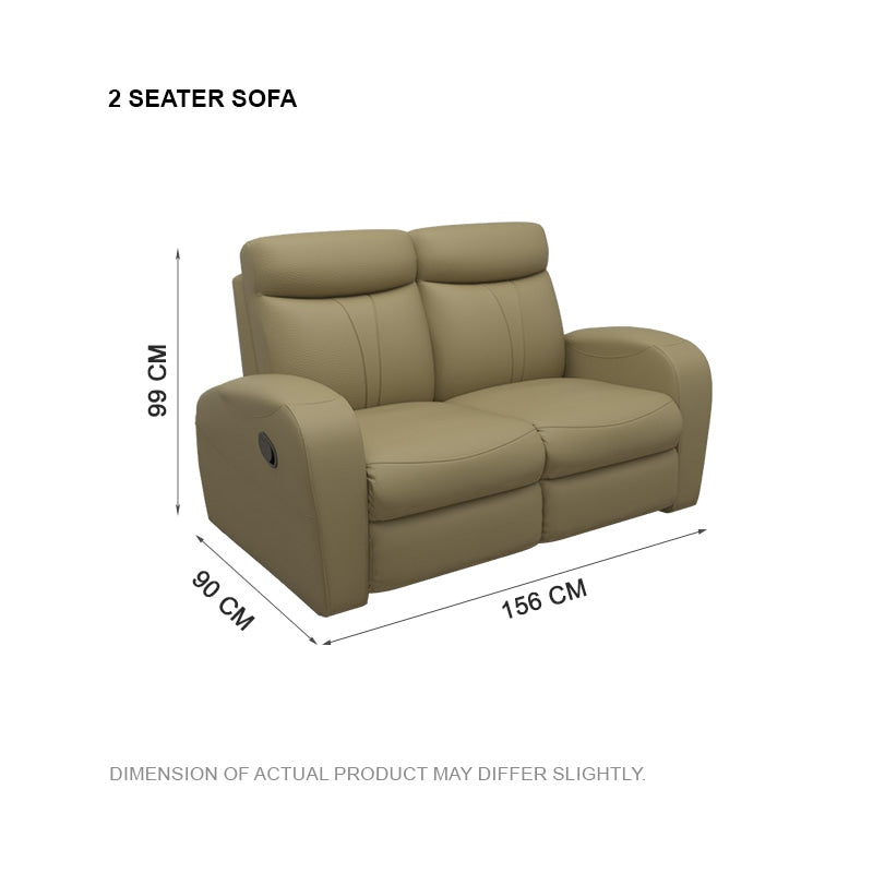 Alice Half Leather Cowhide 2 Seater Sofa