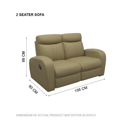 Alice Half Leather Cowhide 2 Seater Sofa