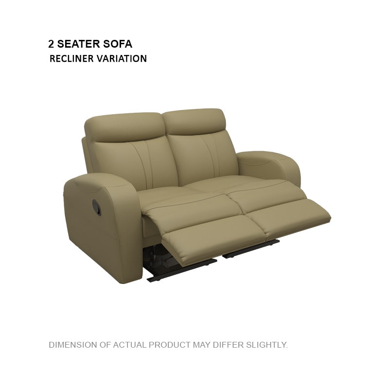Alice Half Leather Cowhide 2 Seater Sofa
