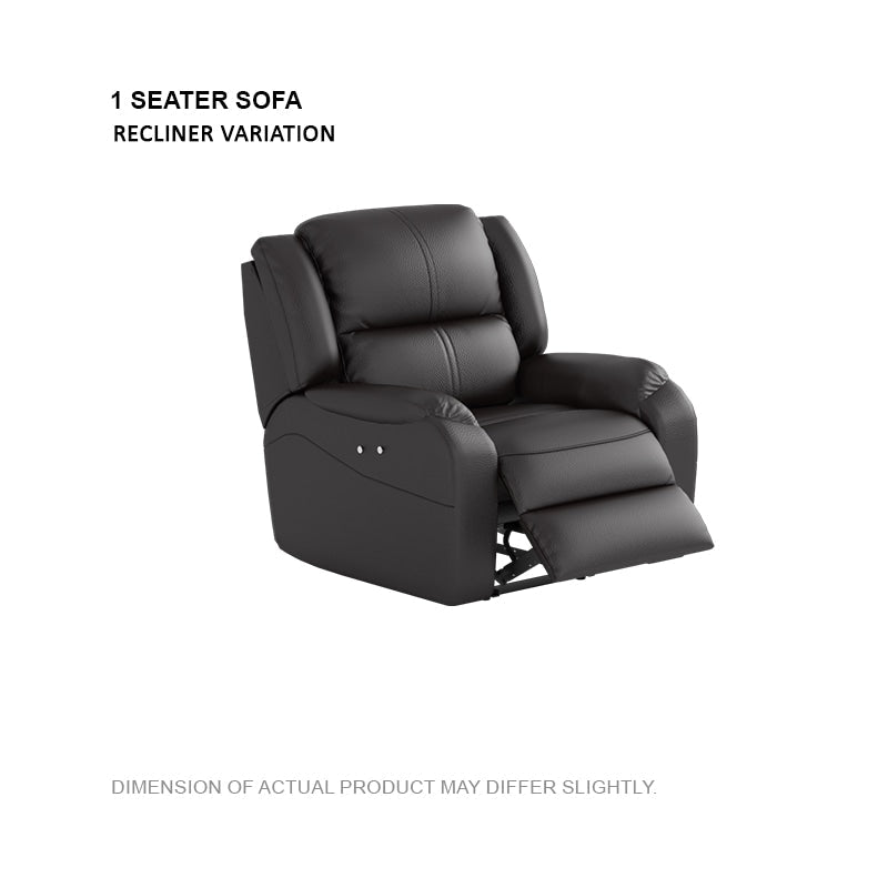 Alana Half Leather Cowhide 1 Seater Sofa