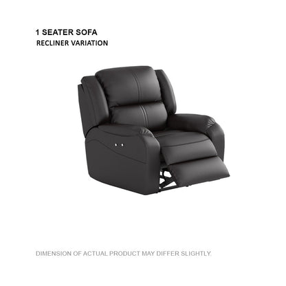 Alana Half Leather Cowhide 1 Seater Sofa