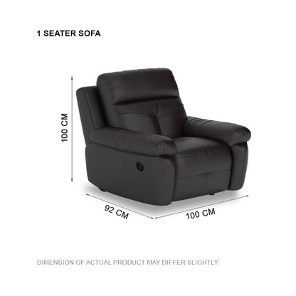 Taylor Half Leather Cowhide 1 Seater Sofa