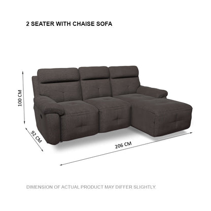 Taylor Fabric 2 Seater With Chaise Sofa