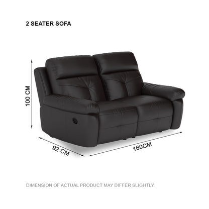 Taylor Half Leather Cowhide 2 Seater Sofa