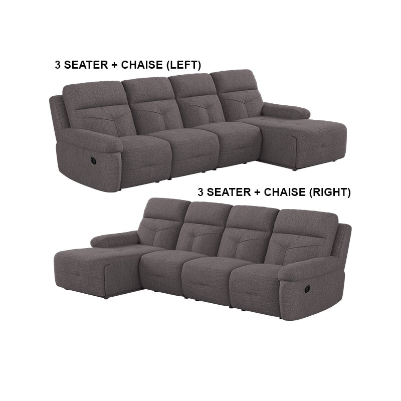 Taylor Fabric 3 Seater With Chaise Sofa