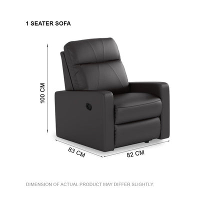 Naomi Half Leather Cowhide 1 Seater Sofa