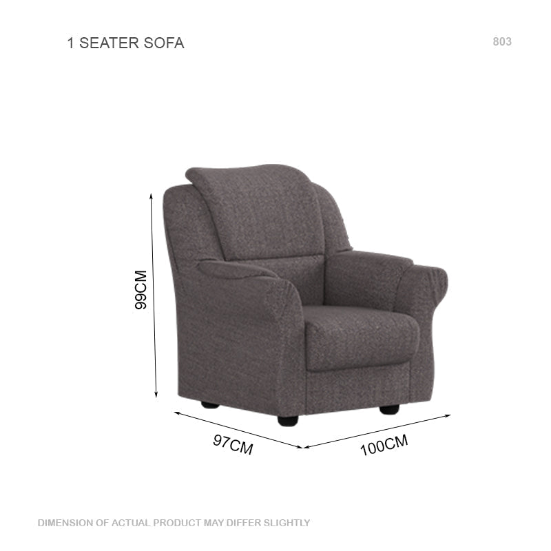 Hannah Fabric 1 Seater Sofa