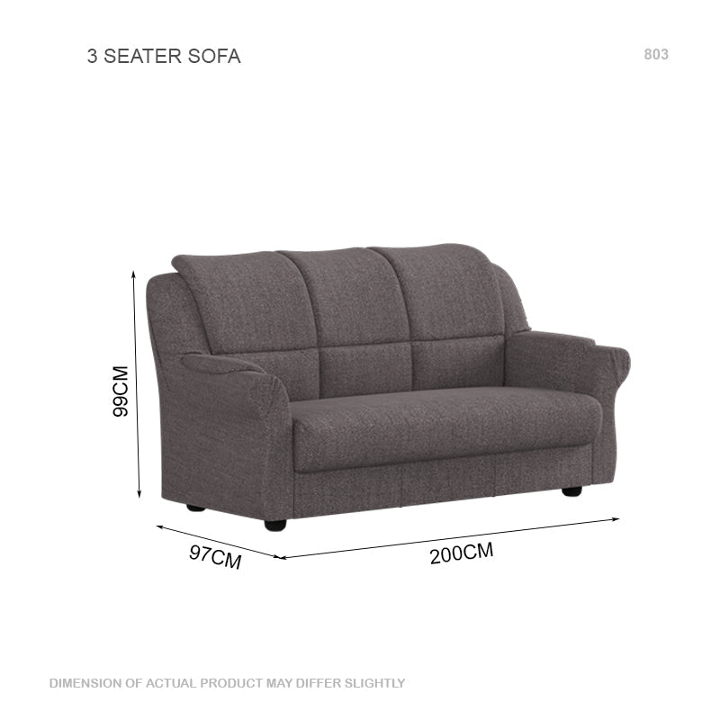 Hannah Fabric 3 Seater Sofa