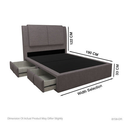 Eden Fabric Drawer Bed with Drawer Left / Right