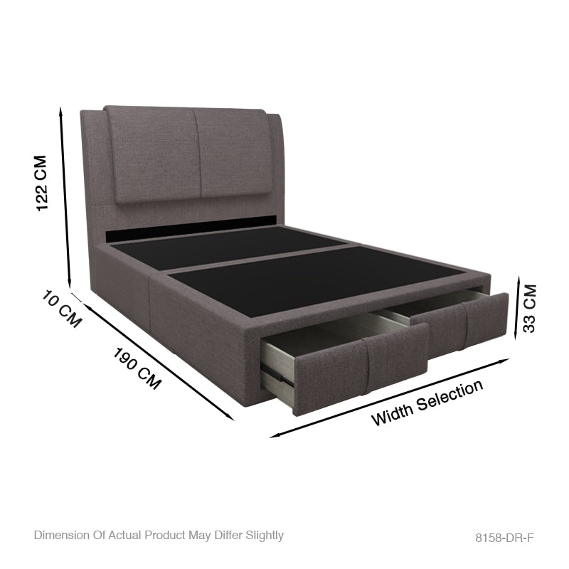 Eden Fabric Drawer Bed with Drawer Front
